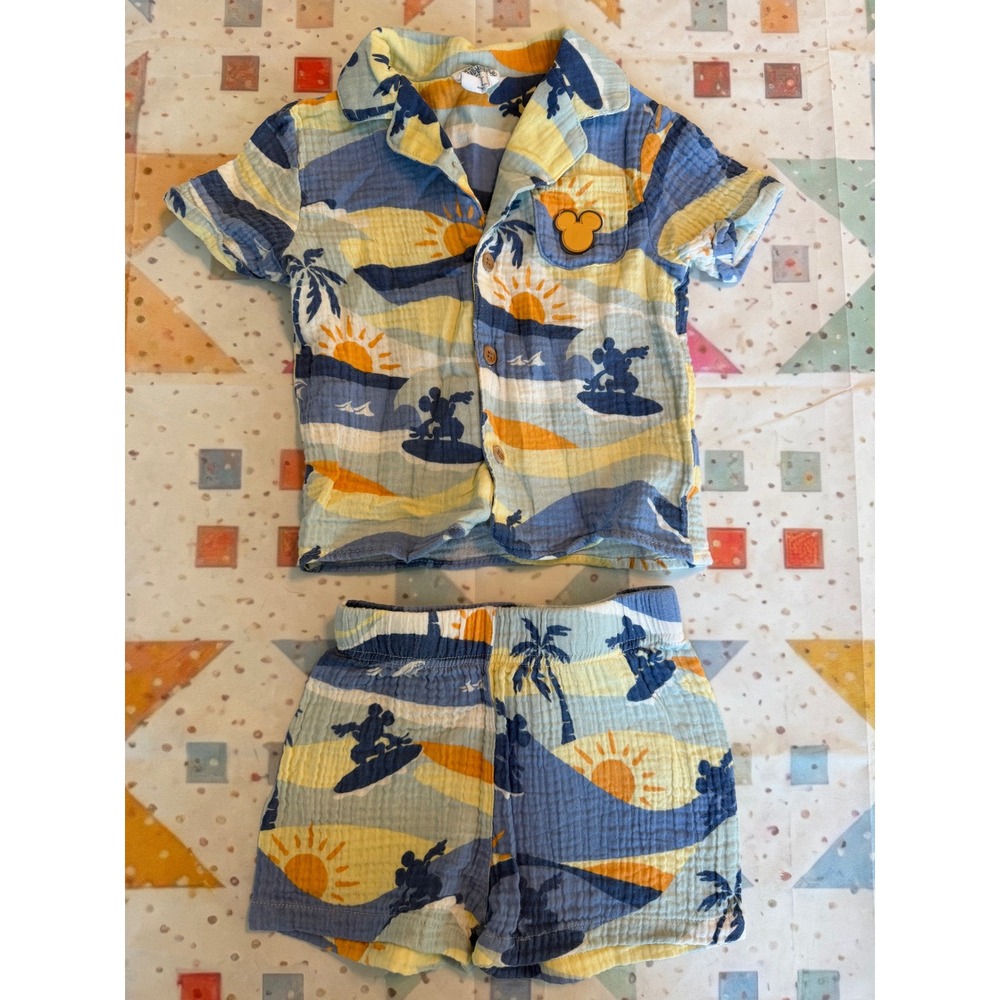 Disney Mickey Mouse Clubhouse Toddler Boys 2T Gauze Shirt and Shorts Set Blue